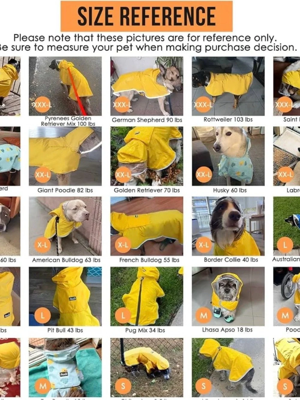 Yellow Dog Raincoat with Hood - Waterproof Jacket, Small